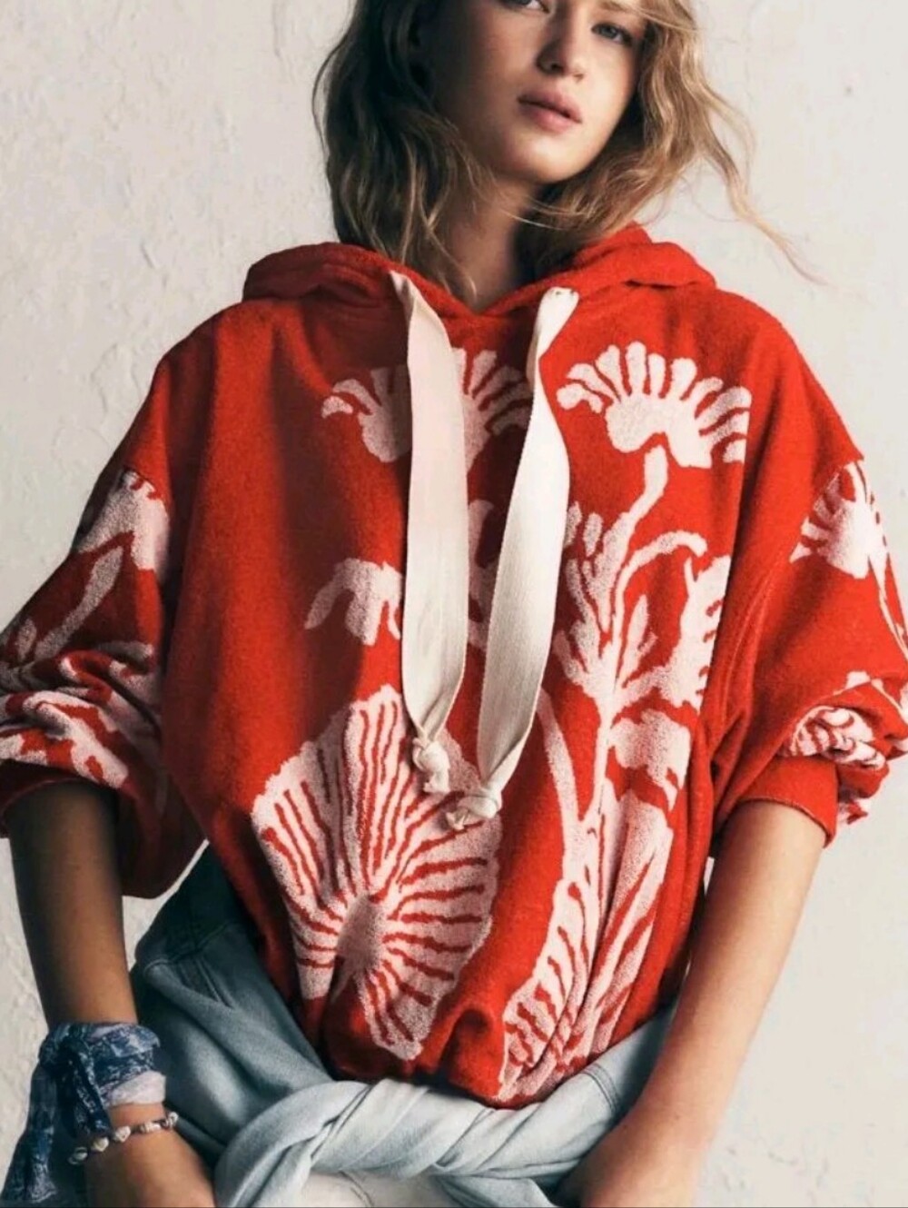 Free People Shell Baby Hoodie *Small * NWT *Red